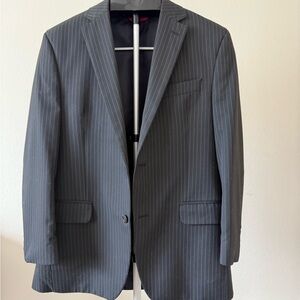 Chaps Black Pinstripe Men's Suit 40R Blazer & 34x30 paints
